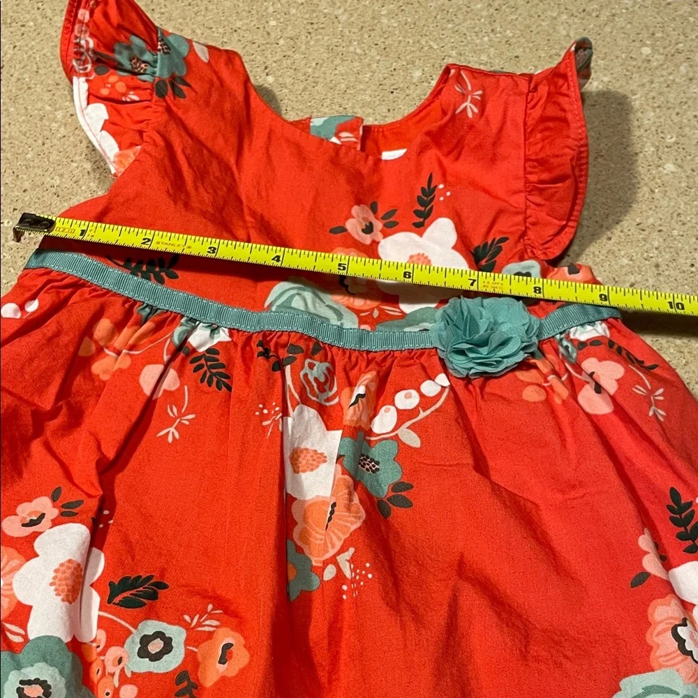 Gymboree Vibrant Red and Teal Floral Dress